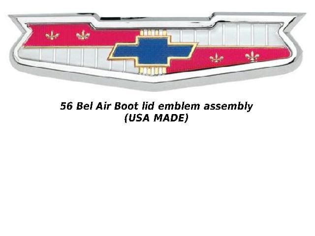 56 Chev Bel Air Trunk Lid Emblem Assembly  (USA MADE)